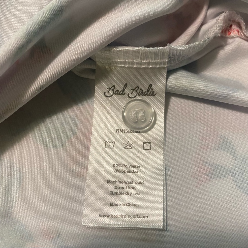 Bad Birdie Floral Cactus Polo Mens L Golf Performance Stretch - Picture 7 of 14